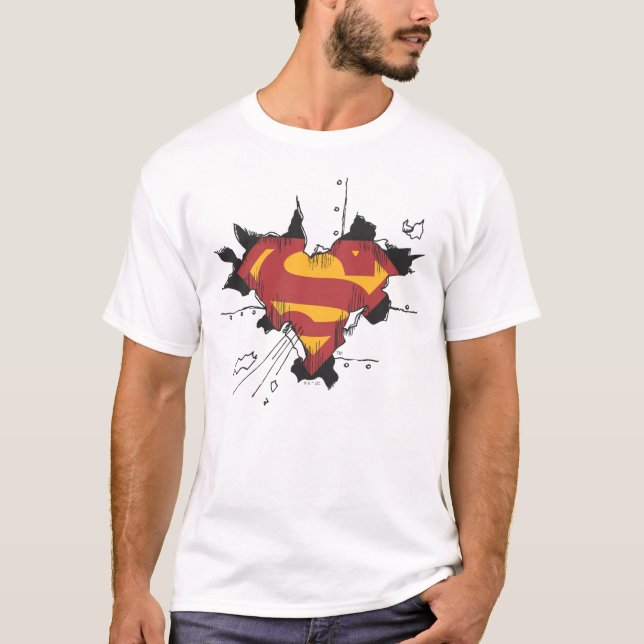 T-shirt Superman S-Shield | Logo en métal cassé (Devant)