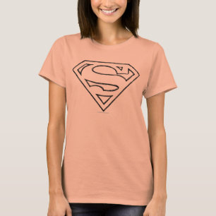T-shirt Superman S-Shield Logo Simple Black Outline