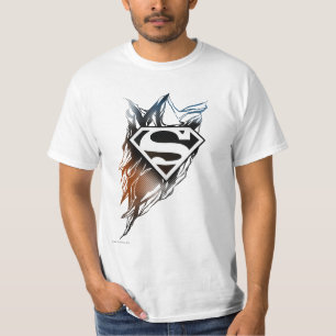 T-shirt Superman Stylisé  Logo bleu orange