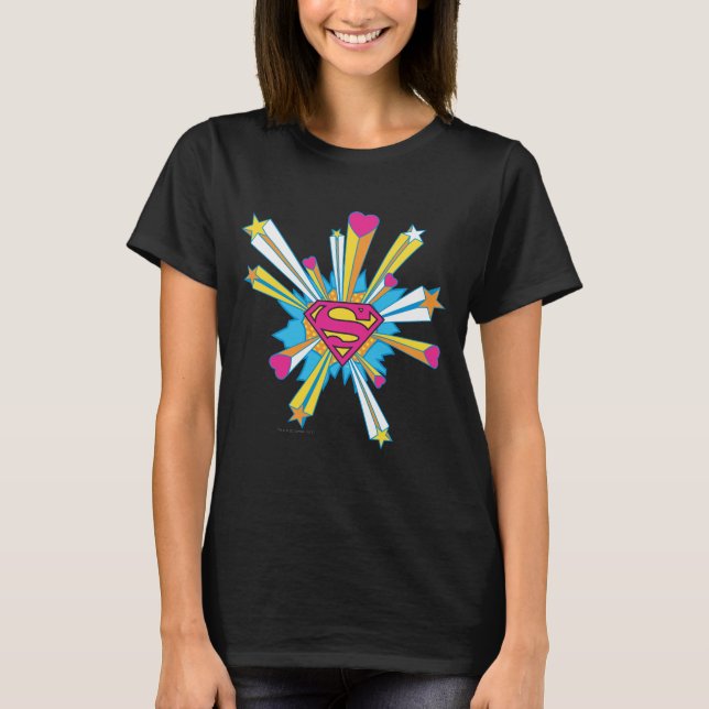 T-shirt Superman Stylisé | Logo rose avec coeur (Devant)