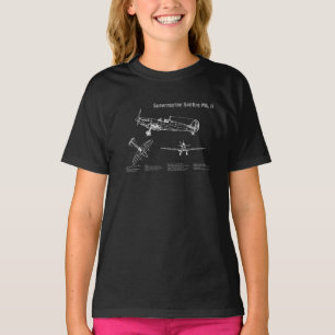 T-shirt Supermarine Spitfire - Plan directeur de l'avion P