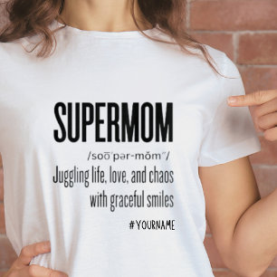 T-shirt Supermom Momlife Funny mignon Mère Jour Cadeau