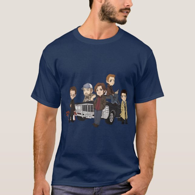 T-shirt Supernatural Cartoon Design vintage friend (Devant)