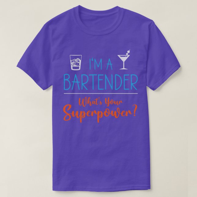 T-shirt Superpuissance du barman 1 (Design devant)