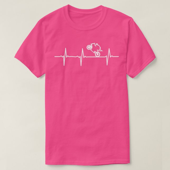 T-shirt Supersportsman Hearbeat Motorcycle Wheelie (Design devant)