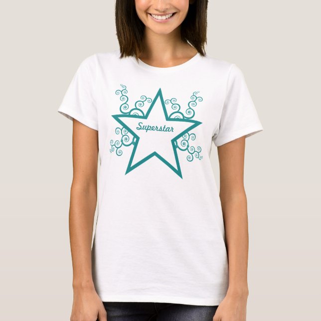 T-shirt Superstar Swirls Mesdames chemise, Turquoise (Devant)