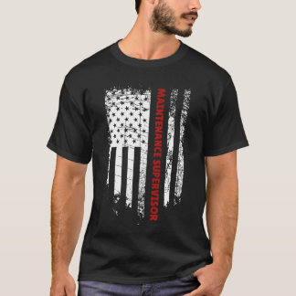 T-shirt Superviseur de maintenance du drapeau américain