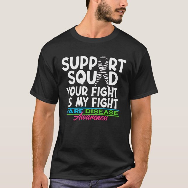 T-shirt Support Awareness Squad I Zebra Ribbon I Rare Dise (Devant)
