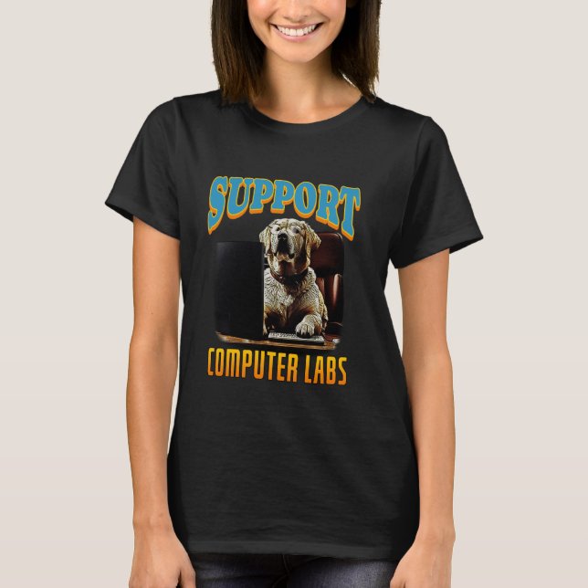 T-shirt Support Computer Labs Labrador Retriever Computer (Devant)
