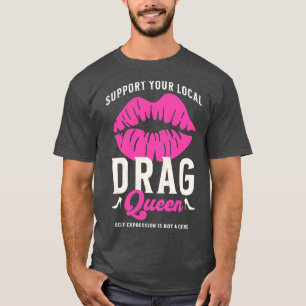 T-shirt Support de votre Drag local Vintages lèvres Noir
