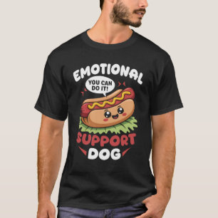 T-shirt Support émotionnel Chien Hot Dog Kawai Motivationa