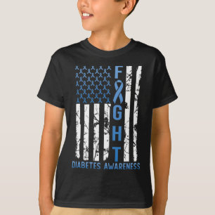 T-shirt Support Flag Usa Type 2 Type 1 Diabetes Awar