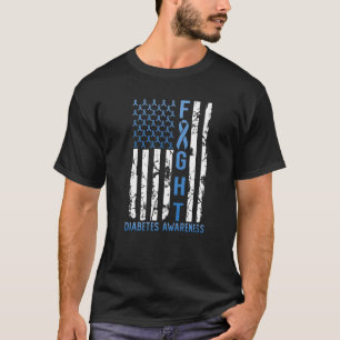 T-shirt Support Flag USA Type 2 Type 1 Diabetes Awar