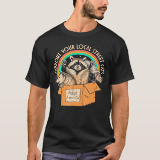 T-shirt Support Local Street Cats Box Raccoon Opossum Skun