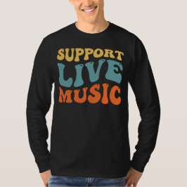 T-shirt Support Musique Live Retro Typographie Conception 