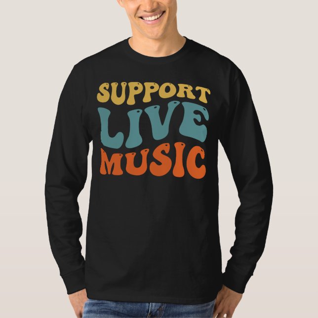 T-shirt Support Musique Live Retro Typographie Conception  (Devant)