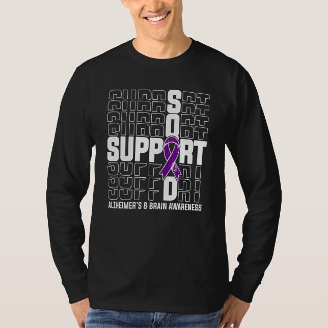 T-shirt Support Squad Alzheimer's & Brain Awareness (Devant)