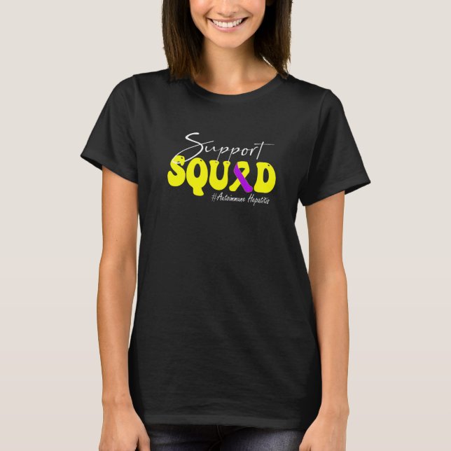 T-shirt Support Squad Autoimmune Hepatitis Awareness Yello (Devant)