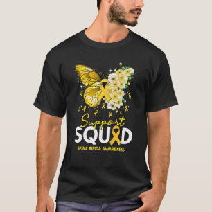 T-shirt Support Squad Butterfly Yellow Ribbon Spina Bifida