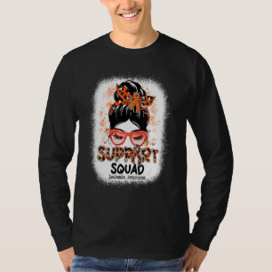 T-shirt Support Squad Messy Bun Butterfly Orange Ribbon Le