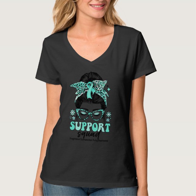 T-shirt Support Squad Messy Bun Progressive Supranuclear P (Devant)