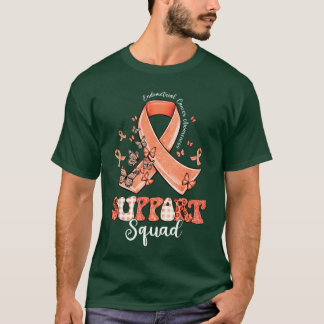 T-shirt Support Squad Peach Ribbon Butterfly Endometrial C