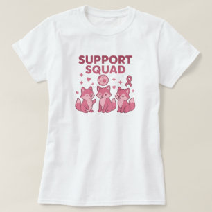 T-shirt Support Squad Pink Ribbon foxs