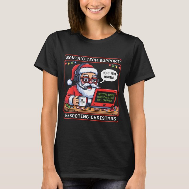 T-shirt Support Tech s Santa Rebooting Magic (Devant)