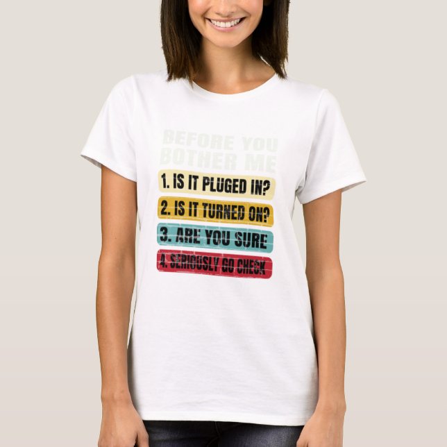 T-shirt Support technique amusant en technologie de l'info (Devant)