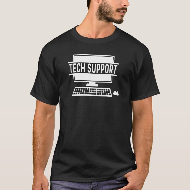 T-shirt Support Technique Avec Ordinateur Et Souris (Devant)