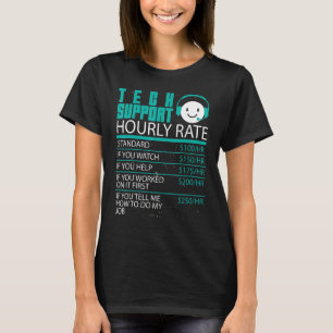T-shirt Support technique Taux horaire Développeurs de log