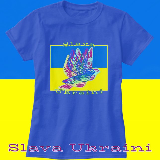 T-shirt Support Ukraine Slava Ukraini Peace Doves (Glory to Ukraine Peace Dove shirt available with color choices.)