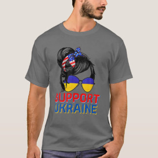 T-shirt Support Ukraine Woman Flag American Ukrainian Root