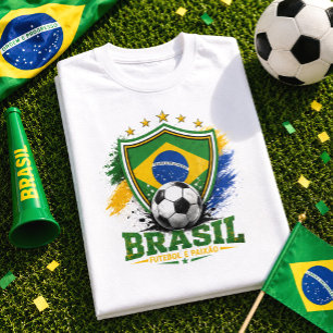 T-shirt Supporter de football brésilien Brasil Football br