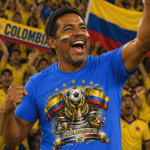T-shirt Supporter de football colombien Coupe du monde de