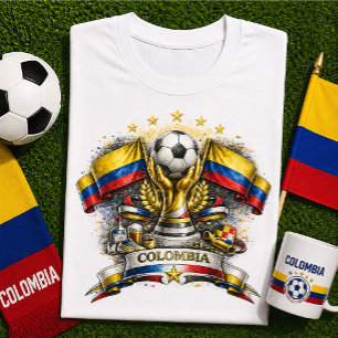 T-shirt Supporter de football colombien Coupe du monde de