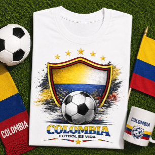 T-shirt Supporter de football colombien Coupe du monde de