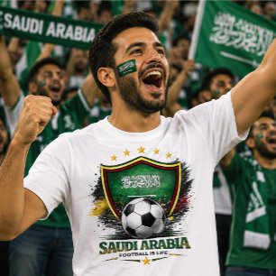T-shirt Supporter de football d'Arabie saoudite Coupe du m