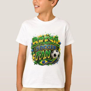 T-shirt SUPPORTÉRICE DE FOOTBALL BRÉSILIEN 2026 Fan de foo