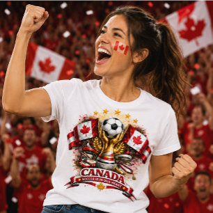 T-shirt Supporteur de soccer canadien Coupe du monde de fo