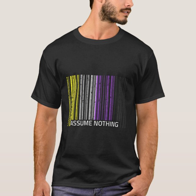 T-shirt Supposons Rien Drapeau Non-binaire Genderqueer Lgb (Devant)