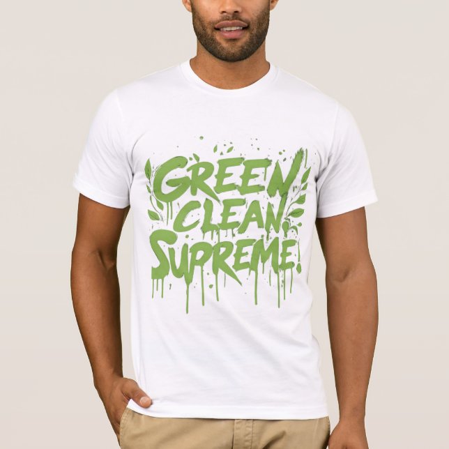 T-SHIRT SUPRÊME VERT PROPRE (Devant)