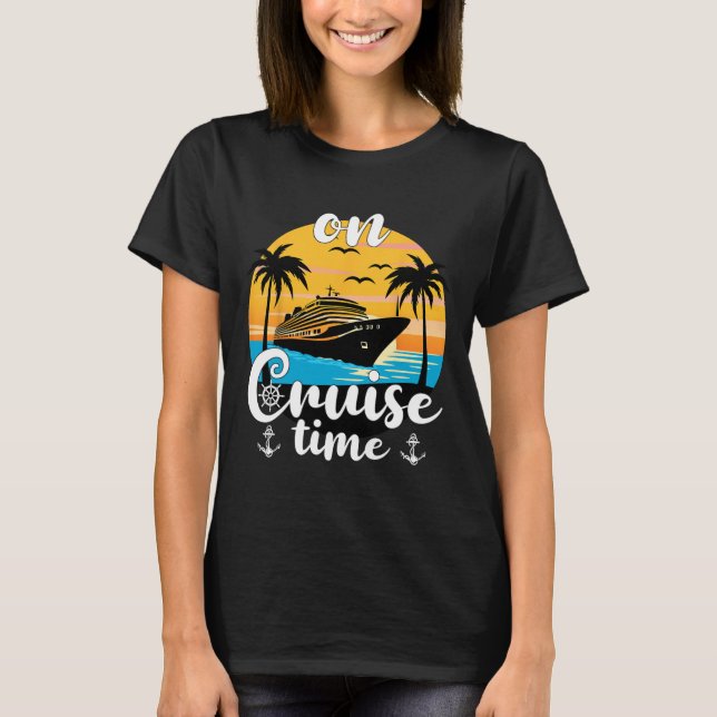 T-shirt Sur Croisière Heure Plage Vacances Été Corresponda (Devant)