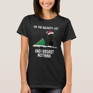 T-shirt Sur La Liste Coquine Et Je Regrette Rien Chat Noir
