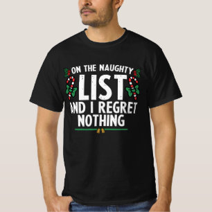 T-shirt Sur la liste vilain et je ne regrette rien Xmas
