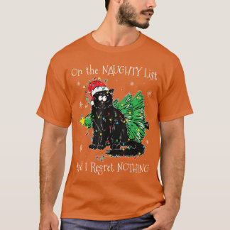 T-shirt Sur la liste vilains et je ne regrette rien Chat N