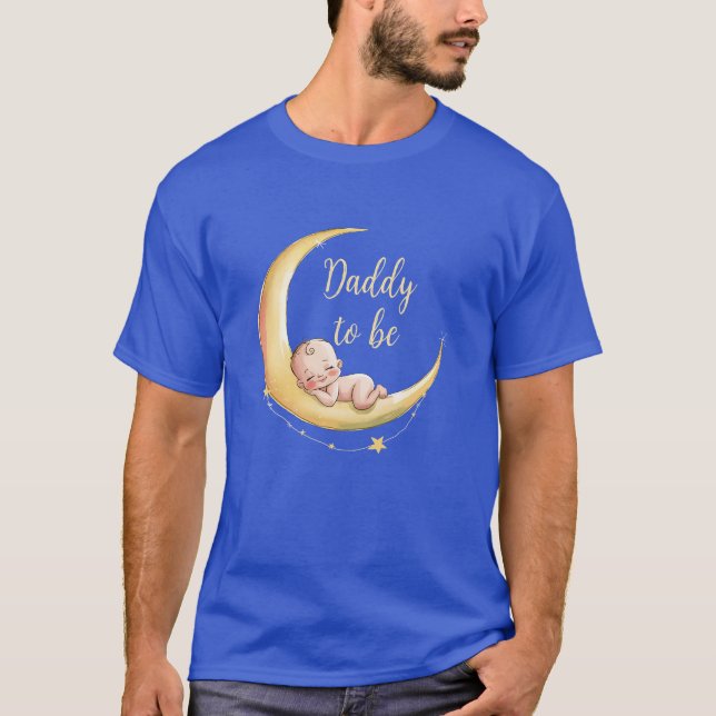 T-shirt Sur la lune Bébé Baby shower à thème céleste (Devant)