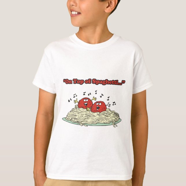 T-shirt sur le dessus de spaghetti chantant des boules de  (Devant)