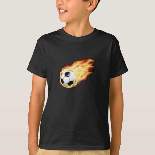 T-shirt Sur le feu pour la chemise du football (Devant)