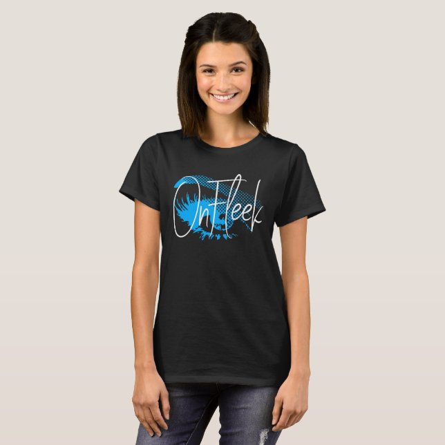 T-shirt Sur le jolis oeil de Fleek et sourcil - bleu (Devant entier)